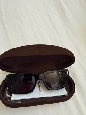 Tom Ford  Black Sunglasses with Gold Accent